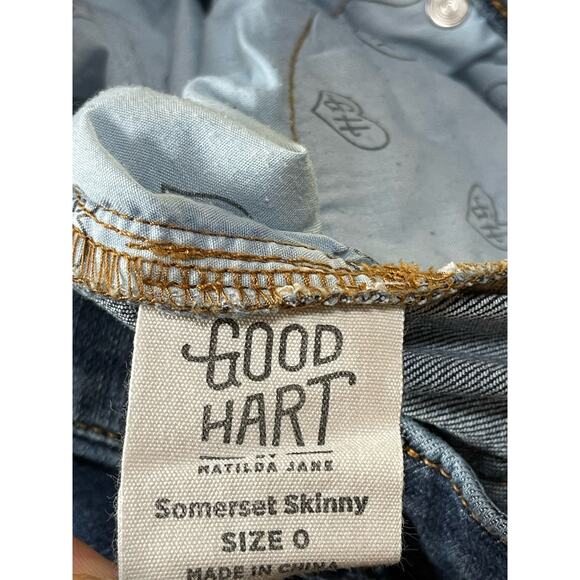 Womens Good Hart Matilda Jane Medium Wash Distressed Somerset Skinny Jeans 0‎ - Picture 6 of 7